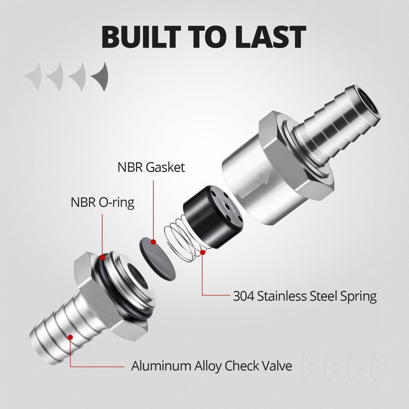 EVIL ENERGY 5/16" Fuel Check Valve One Way Inline Non