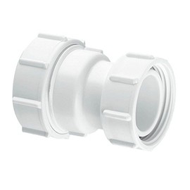 McAlpine T29-LN Straight Connector Multifit x BSP Coupling nut-1.5 inch, White