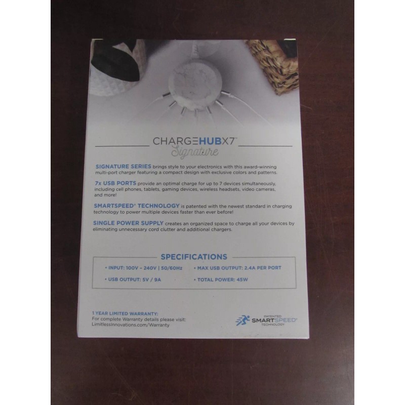 Limitless Innovations SEALED CHARGE HUB X7 GRAY MARBLE (33A)