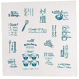 Kay Dee Designs Cook's Kitchen Conversions & Equivalents Krinkle Flour Sack Towel, Teal