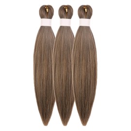 Ash Brown Braiding Hair Pre Stretched 16Inch 4/27/613# Mixed Synthetic Kids Braid in Hair Extension for Braiding