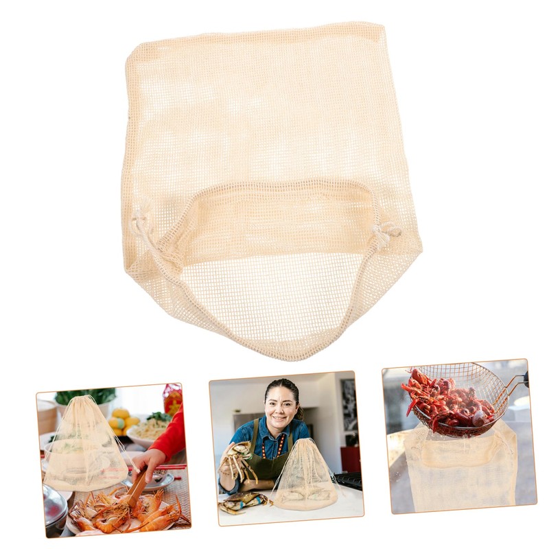 MAGICLULU Boil Seafood Bags 4pcs Cotton Pot Bags for Cooking
