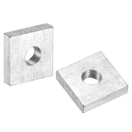 uxcell 10Pcs M3x8mmx2mm Square Nuts, Carbon Steel Zinc Plated Coarse Thread Square Nuts Fasteners for Home Repairs and Professional Engineering, Silver