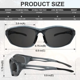 YENPK 12 Pack Safety Glasses for Men Women, Safety Goggles/Sunglasses ANSI Z87.1+ Standard UV400, Wrap Around Eye Protection, Scratch Impact Resistant Protective Eyewear(Dark Grey Lens & Frame)