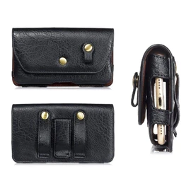 DFV mobile - Case Horizontal Leather Belt Clip with Earphone Holder for BLU View 1 (2019) - Black