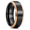 King Will Mens 8MM Black Tungsten Carbide Ring Matte Brushed
