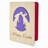 Della Stella Wooden Easter Bunny Card with Stand,Happy Easter Cards