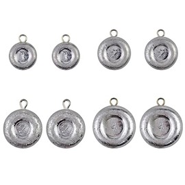 VINFUTIN Fishing Weights,Disc Sinkers Coin Sinkers Catfishing Sinkers Ocean Surf Fishing Weights Saltwater Weights(1oz,2oz,3oz,4oz)