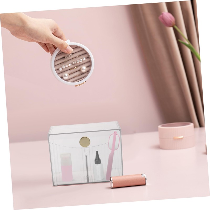 Baluue Convenient Makeup Organizer Transparent Lipstick Storage Box for Vanity