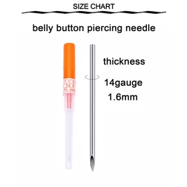 QWALIT Belly Button Piercing Kit Belly Piercing Kit Belly Button Piercing Needle Navel Piercing Kit Belly Button Ring Piercing Kit Gold Belly Piercing kit 14 Gauge Piercing Needle