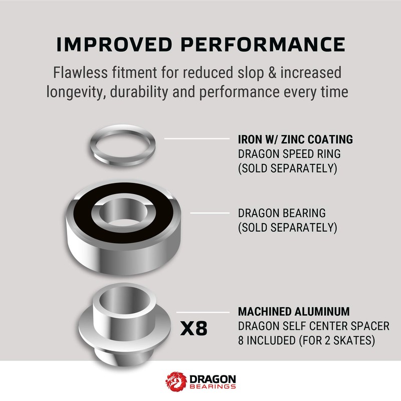 Fireball Dragon Aluminum Self Centering Bearing Spacers - 8 Pack