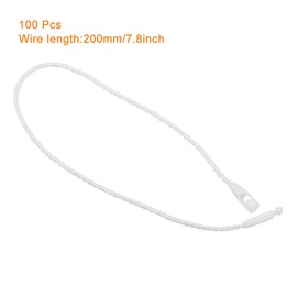 TOP-VIGOR 100Pcs Nylon String for Hang Tags, 200mm/7.8Inch Clothing Hang Tag String, Tags String with Snap Lock for Attaching Labels Clothes Jewelry Luggage Accessories White