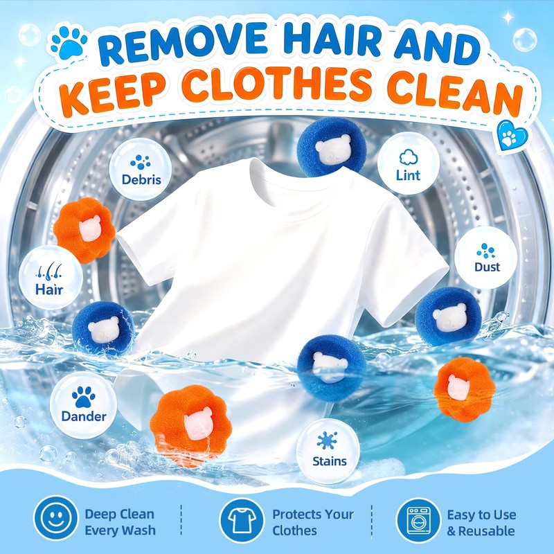Pet Hair Remover Washing Machine – 8PK Laundry Lint Catcher
