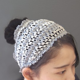 Towa Sangyo Refreshing Mesh Turban, Gray, Approx. 7.1 x 6.7 inches (18 x 17 cm), Prevents Marks on Your Hair, Convenient for Facial Cleansing and Bathing