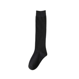 KYULM7 High Socks, 2 Pair Set, Solid Color, Cotton, High School Students, College Students, Work, Spring, Summer, Autumn, Winter, Stylish, Breathable, Soft, Anti-Slip, Durable, Black
