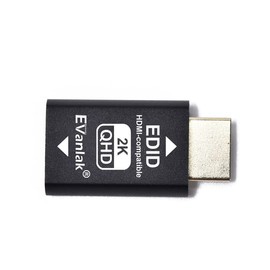 EVanlak Hdmi Edid Emulator Passthrough 3rd Generrtion Premium Aluminum Eliminated Emulator Adapter Work with Mac Thunderbolt to HDMI Switches/Extender/AV Receiver/Video Splitters 2K 2560x1440 60hz@60H