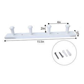 Wall-Mounted Hook Coat and Hat Rack | Decorative Household Items | Entrance | Foyer | Hallway | Bathroom | Bedroom (4 Hooks, White)