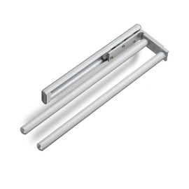SOTECH 2 x Rotating Towel Rails TED 2-Arm EV1 Anodised (Aluminium, 325-487 mm, Extendible) Telescopic Wall Towel Holder for Bathroom or Kitchen