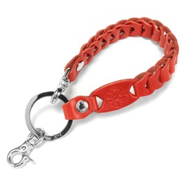 Ricky's Chain Keychain Type 2 Key Loss Prevention Smart Key Ring Key Ring Key Chain Key Strap Key Cover Key Cap Men's Women's Genuine Leather, 18. Medium Tochigi Red