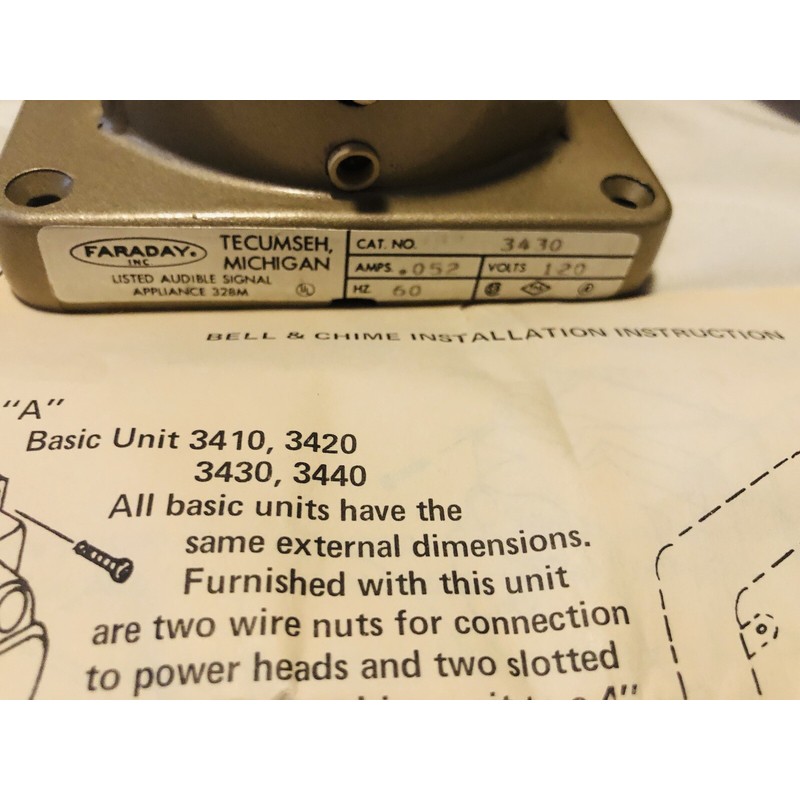 Faraday 3430 120V 0.52A Alarm Bell
