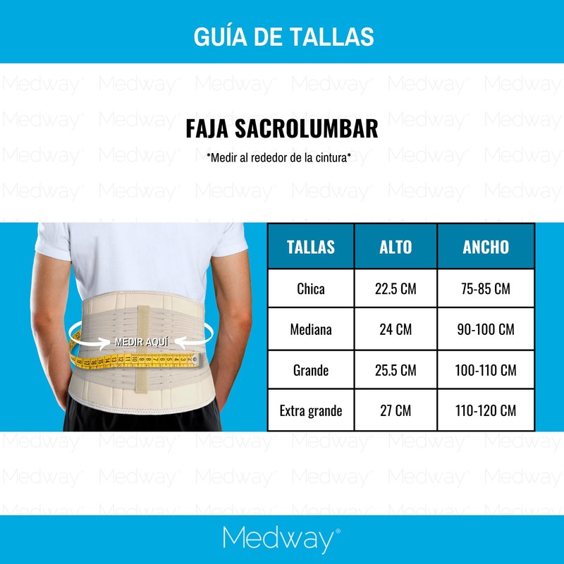 MEDWAY | Faja Sacrolumbar Flexible Color Beige Talla G