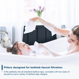 JUSTOWE Chrome Bath Ball Filter - 8 Stages Bath Filter- Removes Hundreds of Contaminants, Purify Your Bathwater for Healthier Skin and Hair