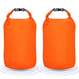 Desoto Waterproof Dry Bag 2 packs, 2L/5L/10L/20L/40L/70L Dry Sack Lightweight Portable, Dry Storage Bag to Keep Gear Dry Clean for Kayaking, Gym, Hiking, Swimming, Camping (Orange, 70L)