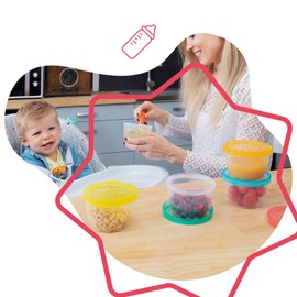 Badabulle Badabowls Storage Container for Baby Porridge, Set of 12, 250 ml Capacity, Leak-Proof