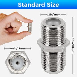 Togconn Coaxial Cable Connector 10 Pack，RG6 Female to Female Coax Cable Extender F-Type Adapter for TV Cables