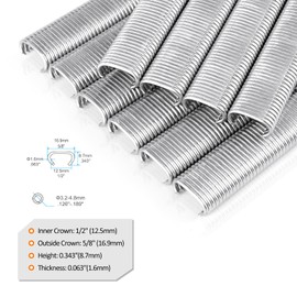 Kamsin SC760 16 Gauge C Ring Staples 1/2" Inside Crown 5/8" Outside Crown Hog Rings 304 Stainless Steel Collated for Staple Gun 1,000 PCS/Pack