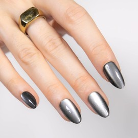 MOYOU LONDON Gel Press On Nails - Elegant Short Almond Shape, Long-lasting & Comfortable Soft Fake Nails with Glue, Reusable Opaque Stick On Nails for Women, 32 Pcs in 16 Sizes