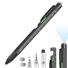 Multi Pen® 9 in 1 | Multifunctional Pen Durable Aluminium | Bottle Opener, Phone Holder, Spirit Level, Screwdriver, Lamp, Ruler | DIY Tools | Gadget Gift Idea | Multifunction | OriginalCorner®