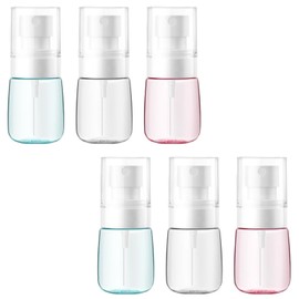 QIYUDA 6 Pack 1oz Mini Spray Bottle, 30ML Plastic Empty Refillable Fine Mist Travel Toners Perfume Face Small Spray Bottles (2Pcs Blue + 2Pcs White + 2Pcs Pink)