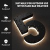 LLtronation 5 Inch Backlit House Numbers for Outside, Stainless Steel,
