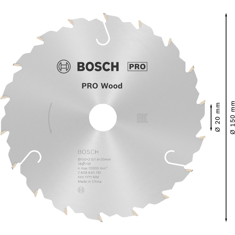 Bosch 2608640781 Circular Saw Blade Speedline Wood, Silver, 18