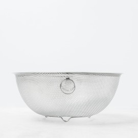 Pearl Metal Co., Ltd. Punch Bowl Type Colander 9.4 inches (24 cm) with Feet, Stainless Steel Atto Aqua HB-4112 Silver