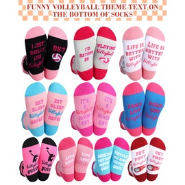 Patelai 10 Pairs Funny Volleyball Ankle Socks for Women Volleyball Athletic Socks Bulk Low Cut Volleyball Sports tab Socks Gifts for Volleyball Lovers Players Volleyball Coach Gifts