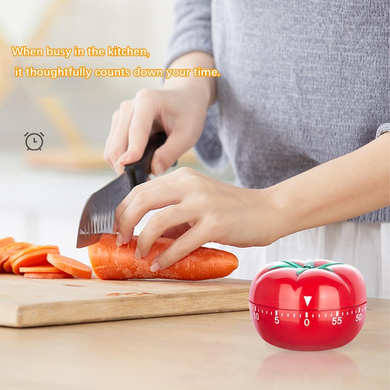 2 PCS Tomato Timer,Kitchen Timer, 60 Minute Countdown,Manually Adjustable Environmental