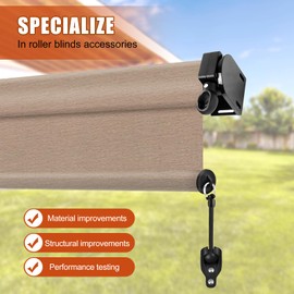 Coolaroo Replacement Part Cordless Crank Kit Roller Blind mounting Bracket Roller Shade Hardware for Coolaroo Outdoor Roller Shade Replacement Part Sun Shade Accessories (1, Black)