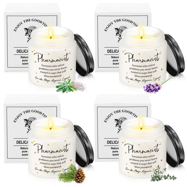 Nuanchu 4 Pcs Pharmacy Week Gifts Scented Candles Bulk Pharmacy