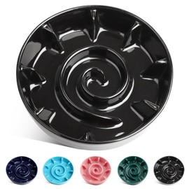 BEGUKO Ceramic Slow Feeder Dog Bowls for Small Medium Breed, 1.5 Cup Slow Feeding Dog Food Dishes, Slow Eating Bowl for Fast Eater Interactive Puppy Puzzle Bowl Anti-Gulping Non-Slip Dishwasher Safe