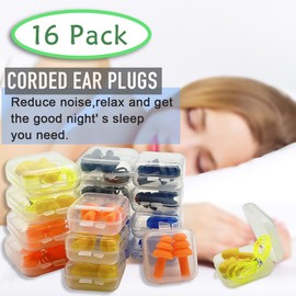 Ear Plugs for Sleeping,16 Pairs Noise Canceling Soft Reusable Silicone Earplugs Waterproof Noise Reduction Earplugs for Concert,Swimming,Study,Loud Noise,Snoring | AXBUS