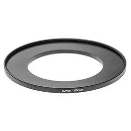 vhbw 62mm to 95mm Step Up Ring Adapter for Camera Lens - Filter Adapter - Aluminum Anodized Matte Black
