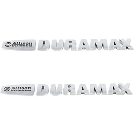 Duramax Badge Emblems 2-Piece in Chrome with Black for 2007-2020 Silverado, Sierra, and Canyon - Suitable for Hood - Fits 1500, 2500HD, and 3500HD Models (Chrome with Black)