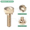 M METERXITY 4-Pack Knurled Thumb Screws, M6x20mm Solid Brass Round