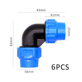 6 Pieces of Water Pipe Joints, 90 Degree Connection Water Pipe Heads, Indoor and Outdoor Pipe Joints, Pe Connectors, Elbow Connectors