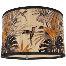 TEHAUX Light Shade Printed Bamboo Lamp Shade Hanging Lamp Shade Cover Home Decorative Lampshade Ceiling Lamp Cover 11.79X11.79X7.86in