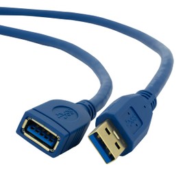 CableWholesale 1 feet USB 3.0 Extension Cable, Blue, Type A Male/Type A Female Plug, A Male to A Female Super Speed USB Extension Cable, USB Extension Cable Male to Female
