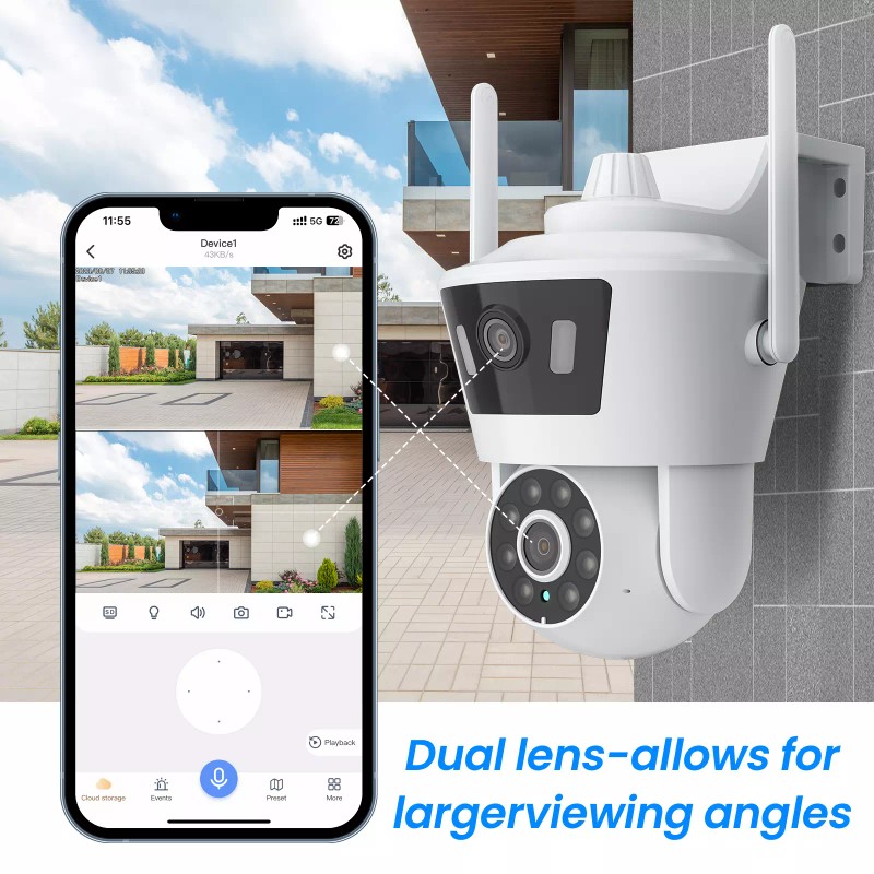 N/A ANRAN Wireless Dual Lens Linkage Security Camera Pan Tilt