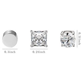 NEWITIN 12 Pairs Magnetic Stud Earrings for Men Stainless Steel Magnetic Earrings Men Clip on Earrings Non Piercing Inlaid Cubic Zirconia Earrings Hoop Magnetic Earrings for Women
